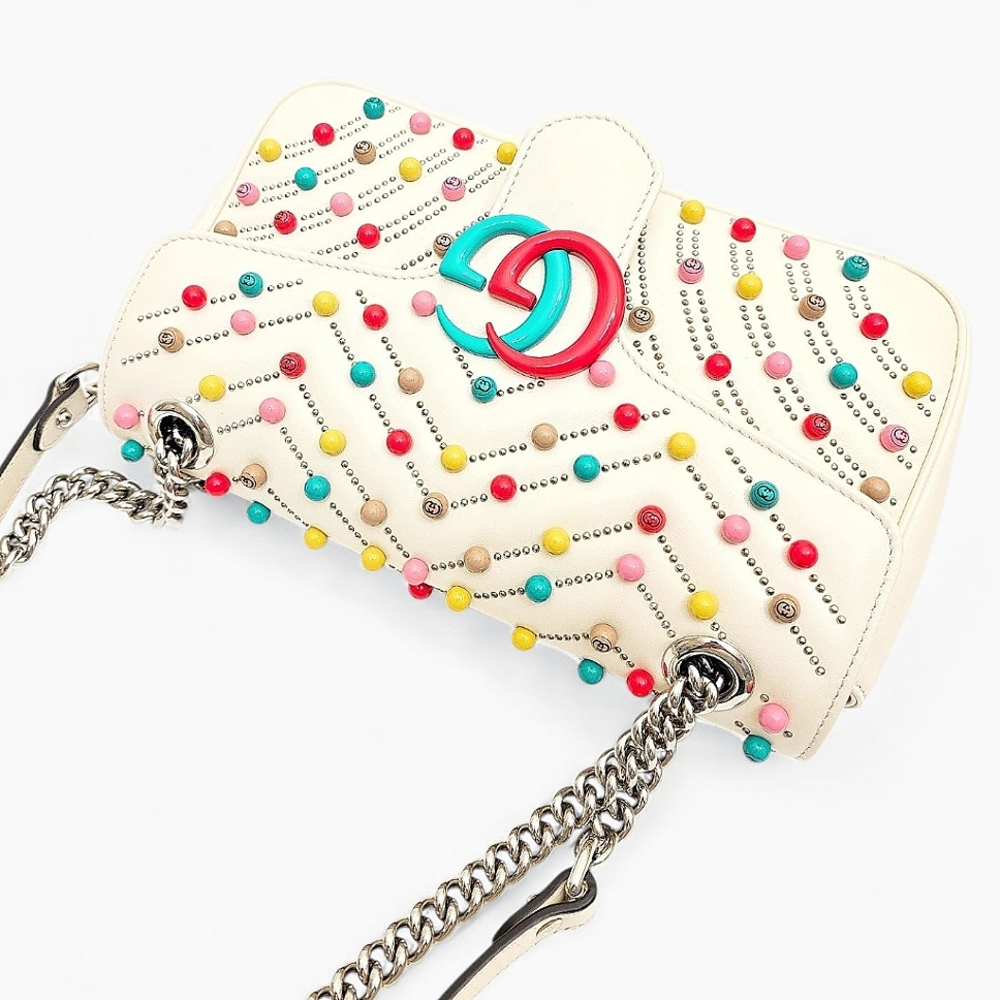 Gucci Limited Edition GG Marmont Beaded Shoulder Bag - Picture 14 of 17